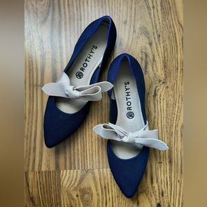 Rothy's The Mary Jane in Sapphire Bow Flats Shoes